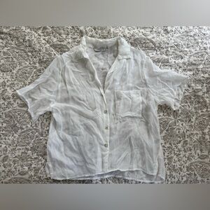 NWOT Luna Luz White Button-Up Blouse